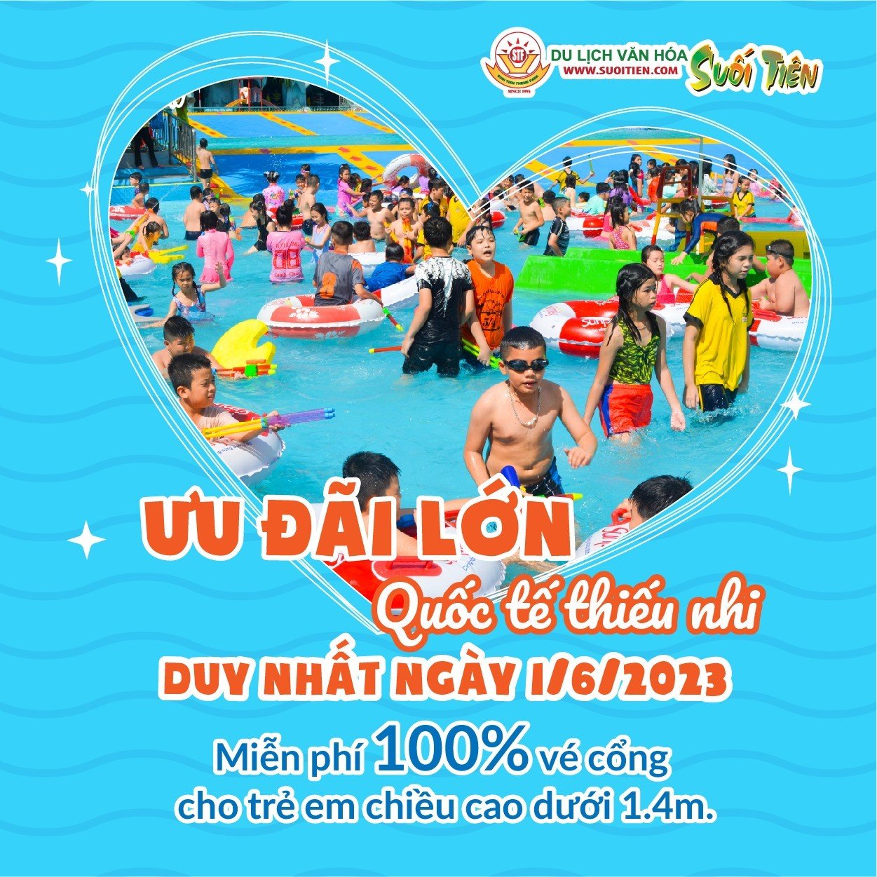 VUI CHƠI THÍCH MÊ - MIỄN 100% VÉ VÀO CỔNG CHO TRẺ EM TRONG NGÀY 1/6 