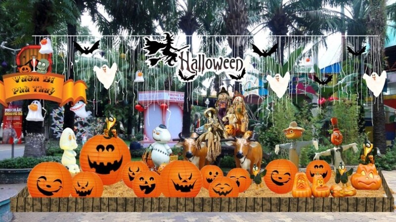 Công viên Đầm Sen rộn ràng Halloween với trò chơi cảm giác mạnh và trang trí rùng rợn (Nguồn: Sưu tầm)