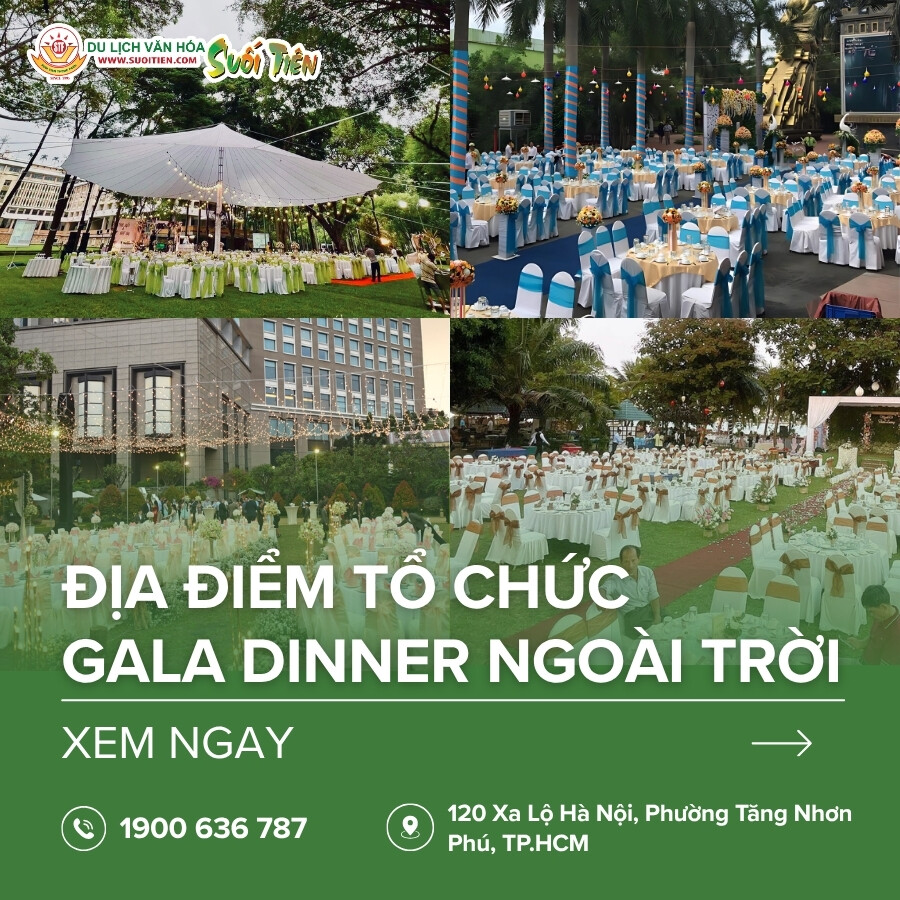 10 Địa điểm tổ chức Gala Dinner ngoài trời sang trọng tại TPHCM