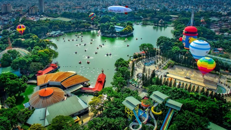 Công viên Văn hóa Đầm Sen nổi bật như thiên đường giải trí với công viên nước và trò chơi kịch tính (Nguồn: Sưu tầm) Công viên Văn hóa Đầm Sen nổi bật như thiên đường giải trí với công viên nước và trò chơi kịch tính (Nguồn: Sưu tầm)