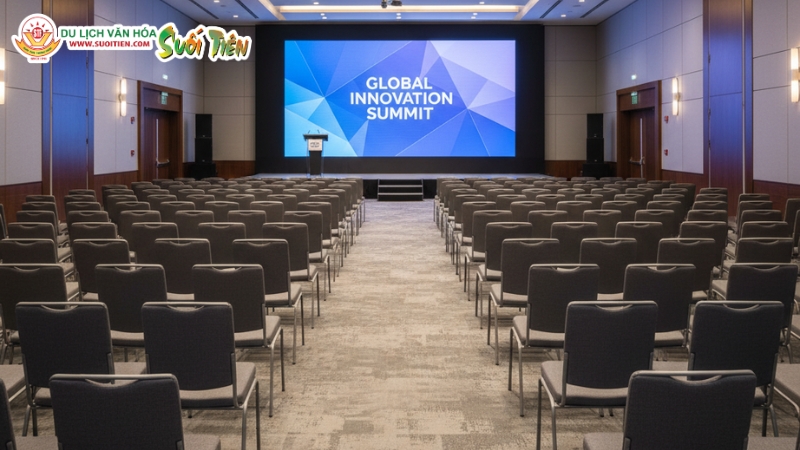 Kiểu sắp xếp phòng họp Conference (hội thảo) được thiết kế cho các sự kiện quy mô lớn