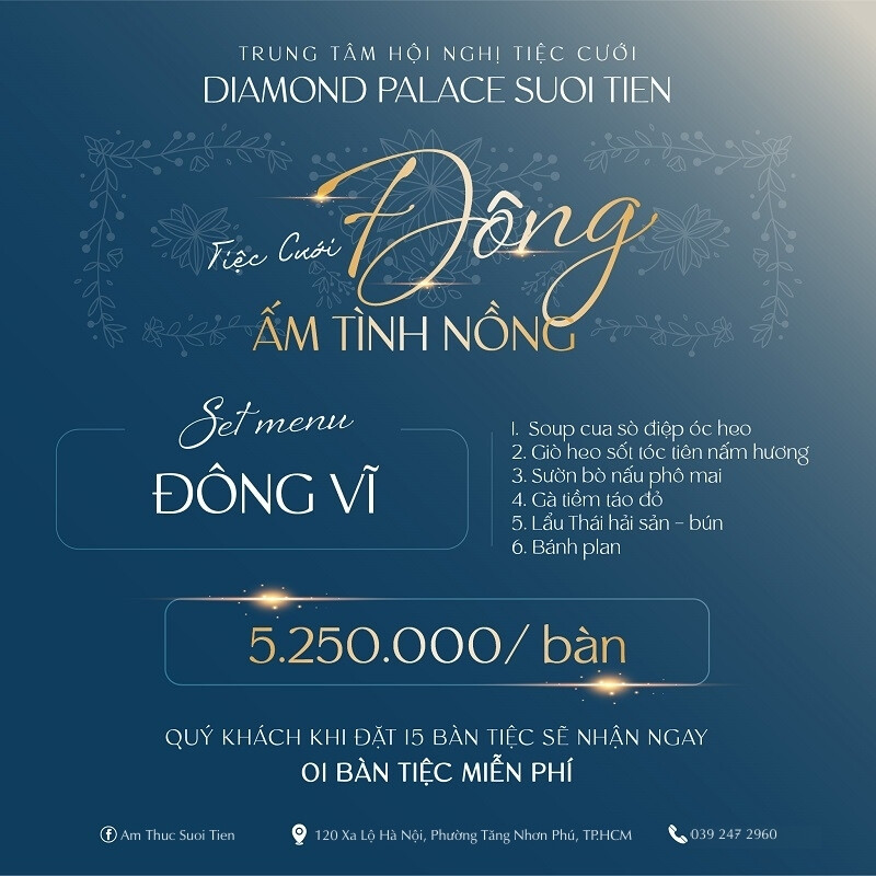 Set menu cưới "Linh Lung" tại Diamond Palace Suối Tiên, nơi hạnh phúc được tôn vinh qua từng món ăn