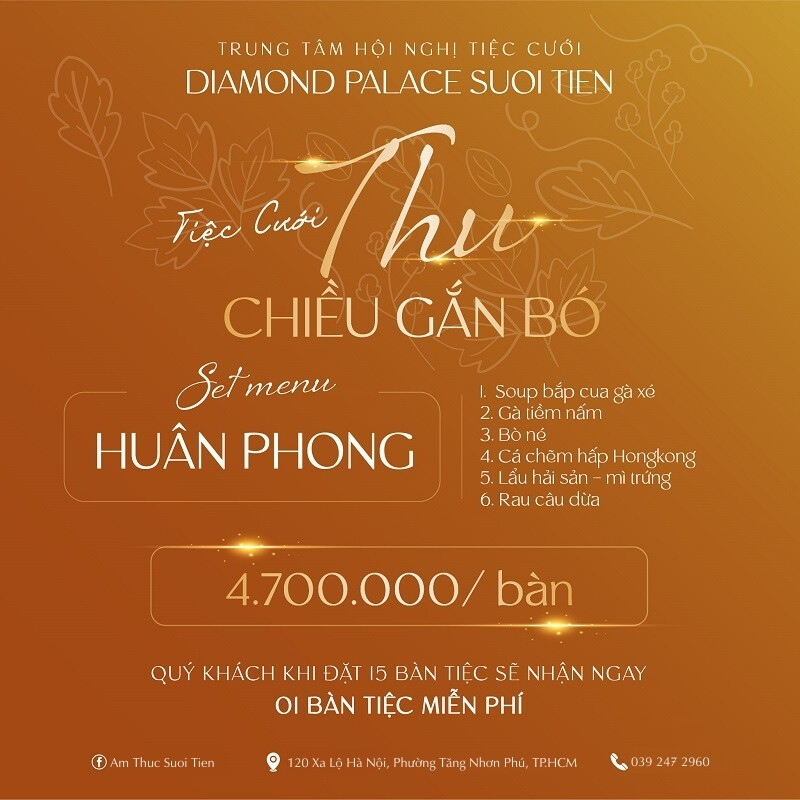 Bữa tiệc cưới ấm cúng, sang trọng và trọn vẹn yêu thương với set menu “Huân Phong”