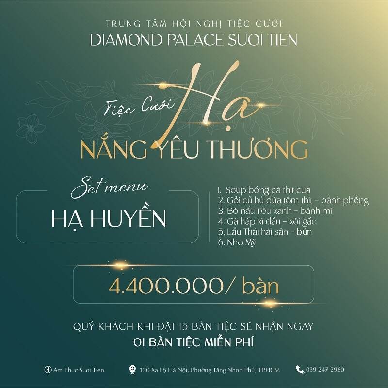 Set menu “Vân Khê” kết hợp hoàn hảo giữa ẩm thực tinh tế và không gian lãng mạn