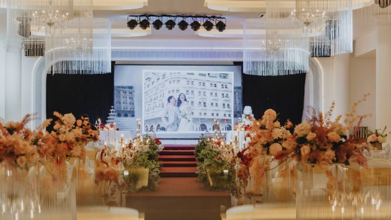 Không gian tiệc cưới thoáng đãng, sang trọng tại Moon Palace (Nguồn: Sưu Tầm)