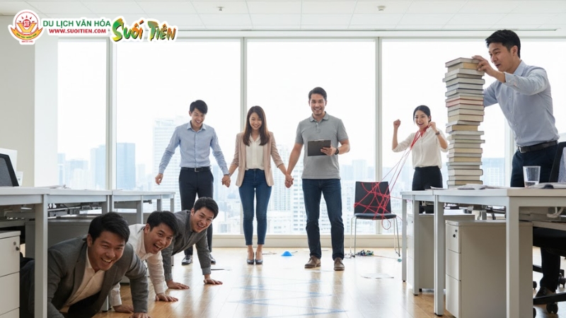 Vượt chướng ngại vật với tr&ograve; chơi tập thể vui trong ph&ograve;ng